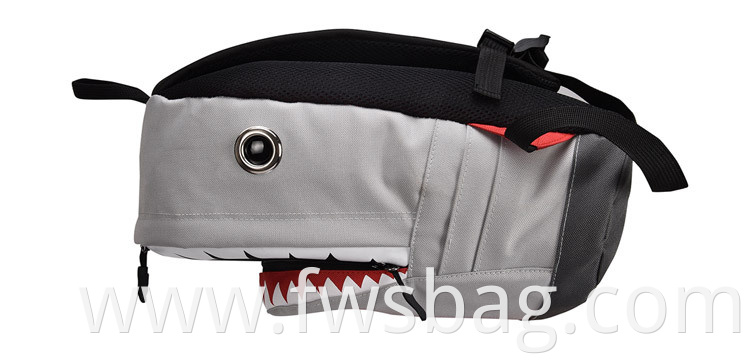 Fashion Toddler Kindergarten Black Cartoon Kids Backpack With 3D Shark Animal Print